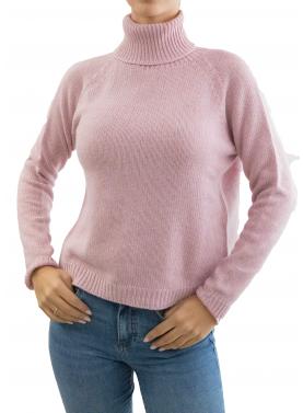 Maglione collo alto tinta unita misto cashmere 